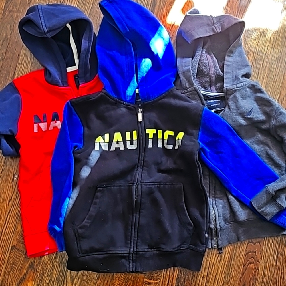 3 Nautica kids sweatshirt hoodies, size boys 7 XL